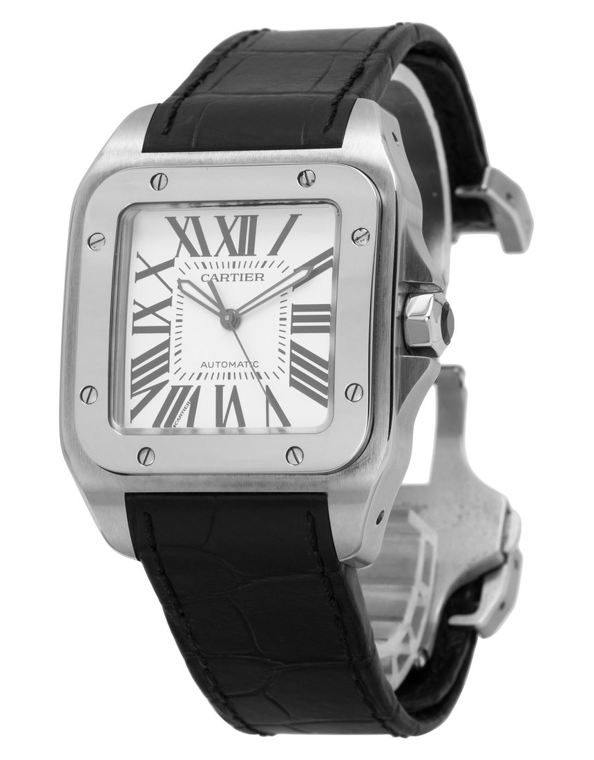 Cartier Santos 100 W20073X8 2656 - 38 mm Leather side