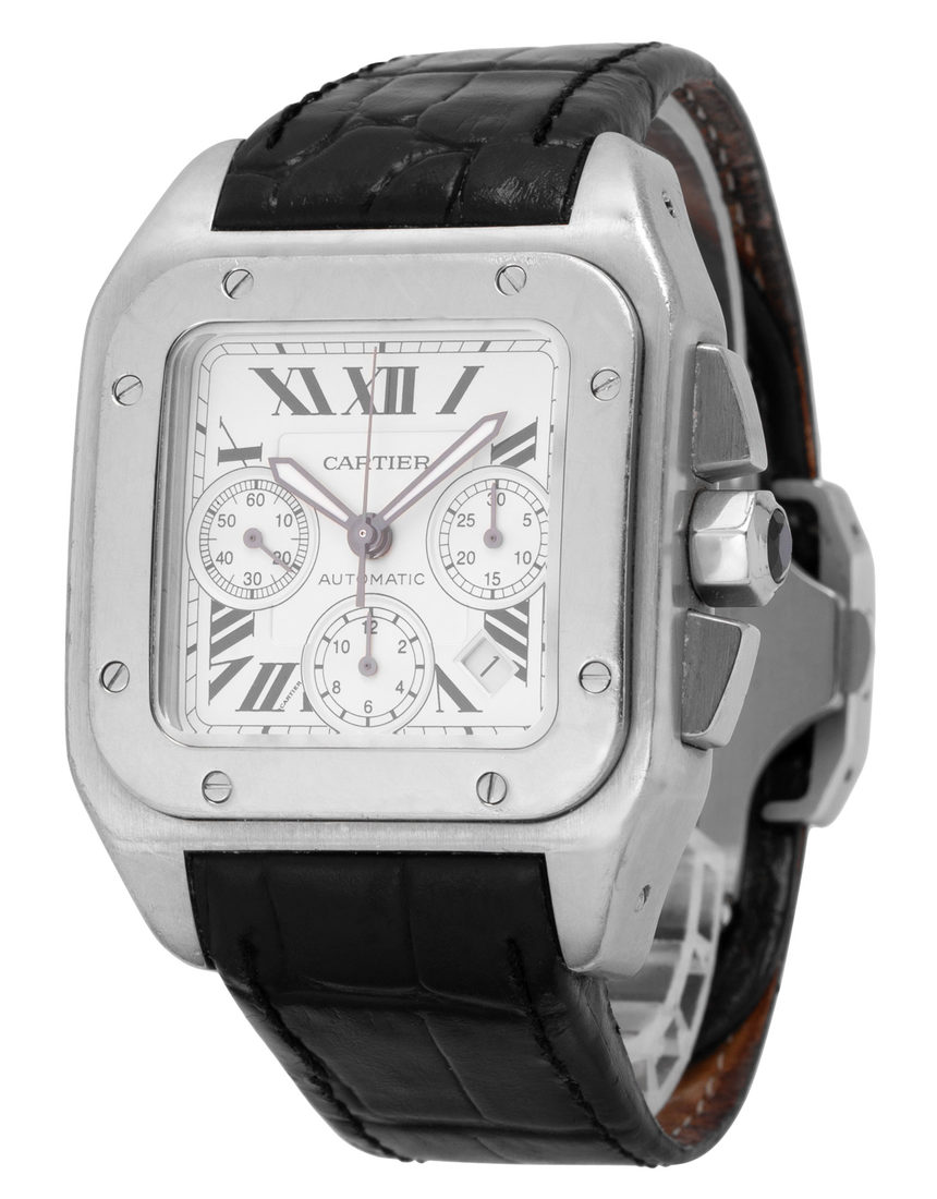 Cartier Santos 100 W20090X8 2740 - 42 mm Leather side