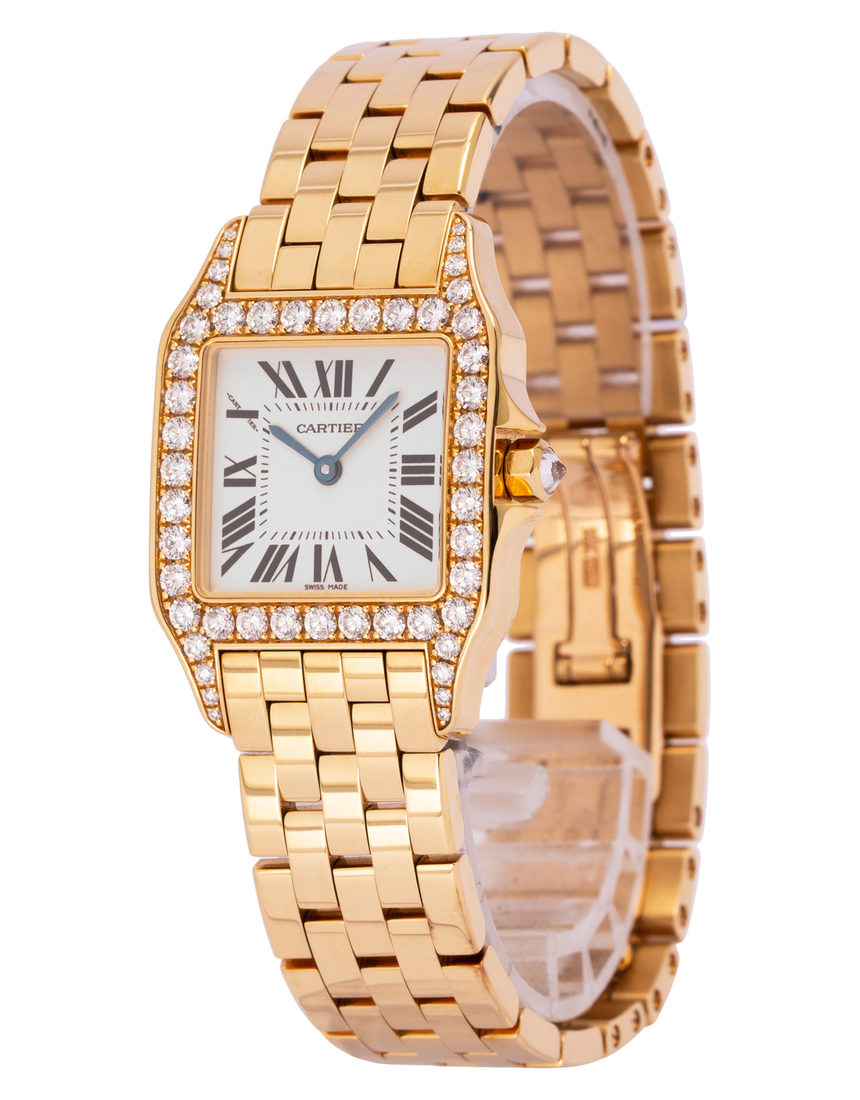 Cartier Santos Demoiselle WF9002Y7 - 26 mm Yellow Gold side