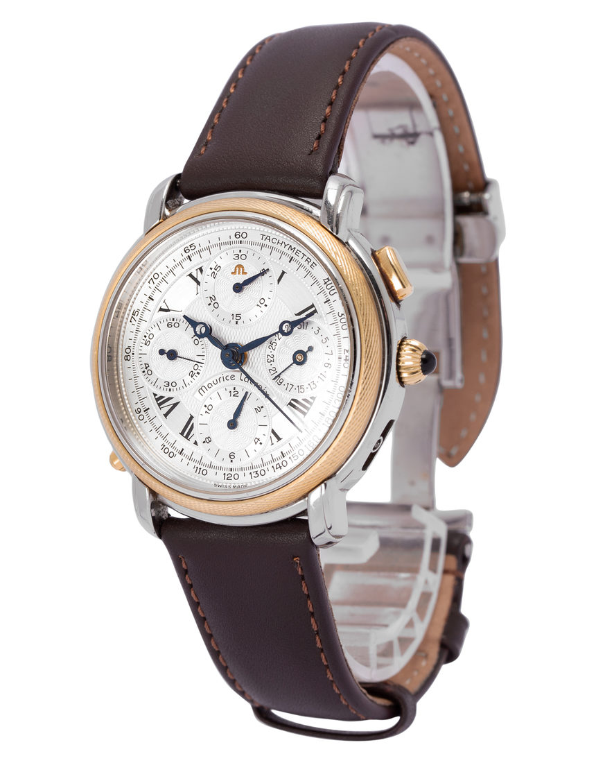 Maurice Lacroix Masterpiece Les Mecaniques Rattrapante 61549 - 40 mm Leather side