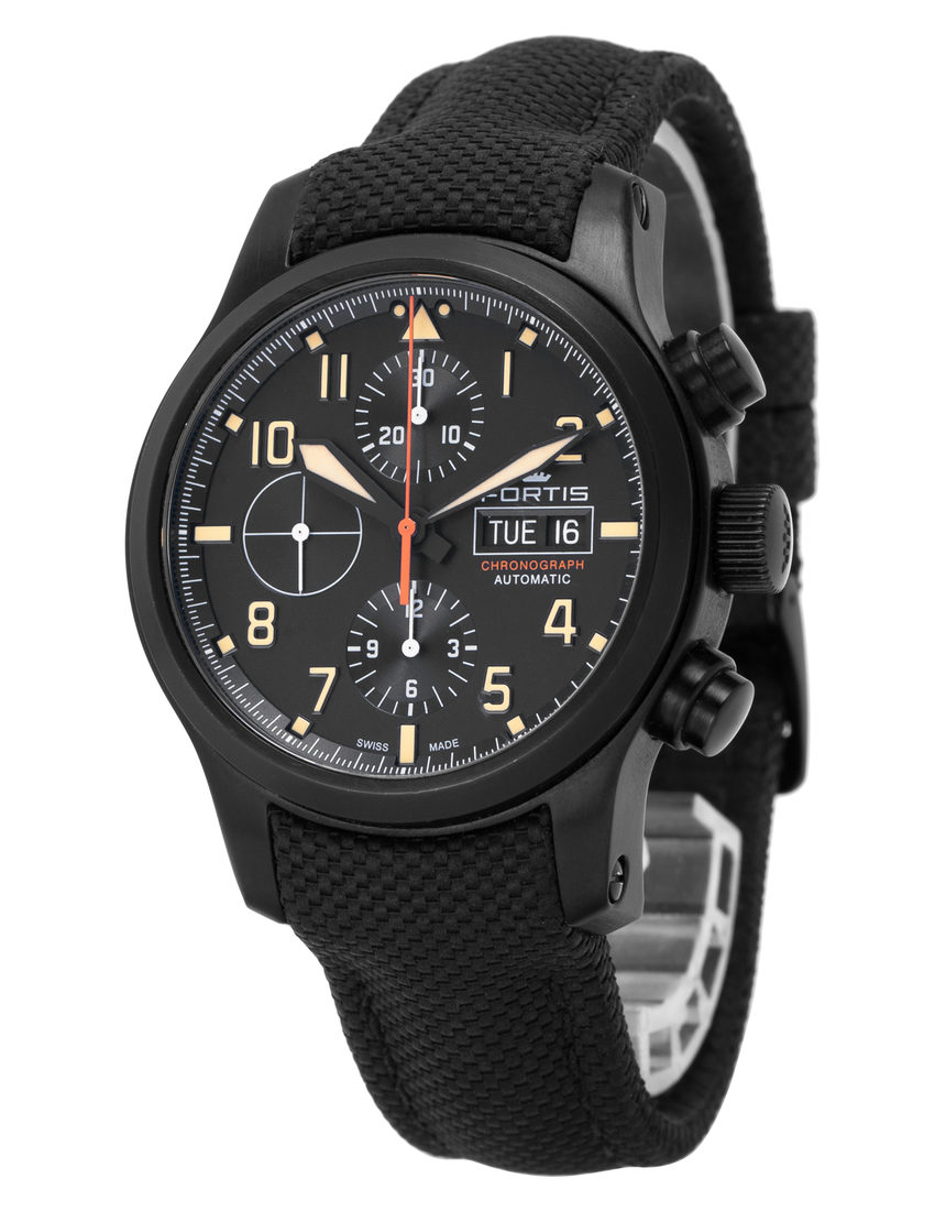 Fortis Aviatis Aeromaster Stealth Chronograph 656.18.18 LP - 42 mm Fabric side