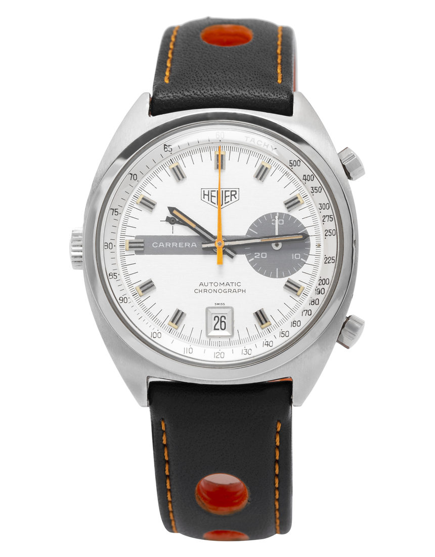 Heuer Vintage Carrera 1553 - 39 mm Leather back