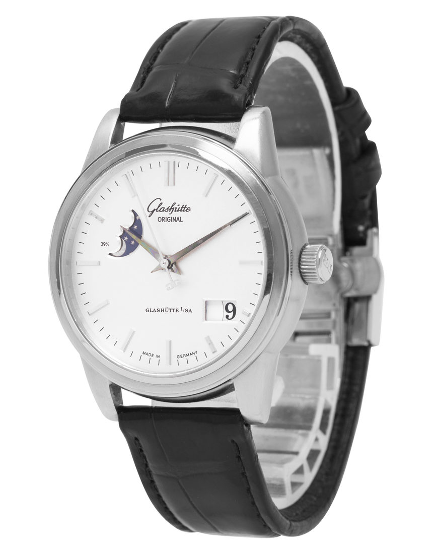 Glashutte Original Senator Panorama Date Moon Phase 100-04-13-02-04  - 39 mm Leather side