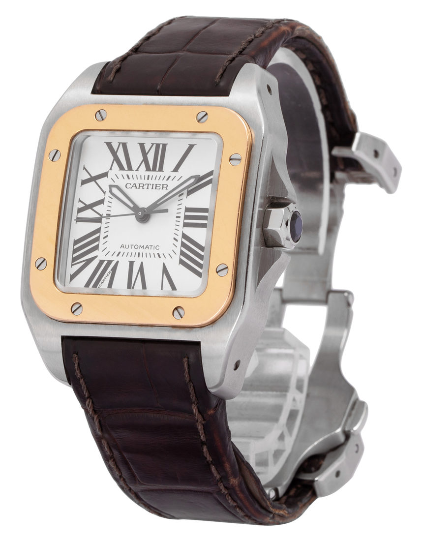 Cartier Santos 100 W20107X7 2878 - 33 mm Leather side