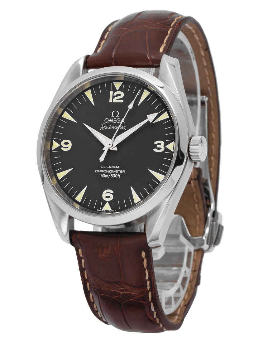 Omega Railmaster 2802.52.37 - 41 mm Leather side