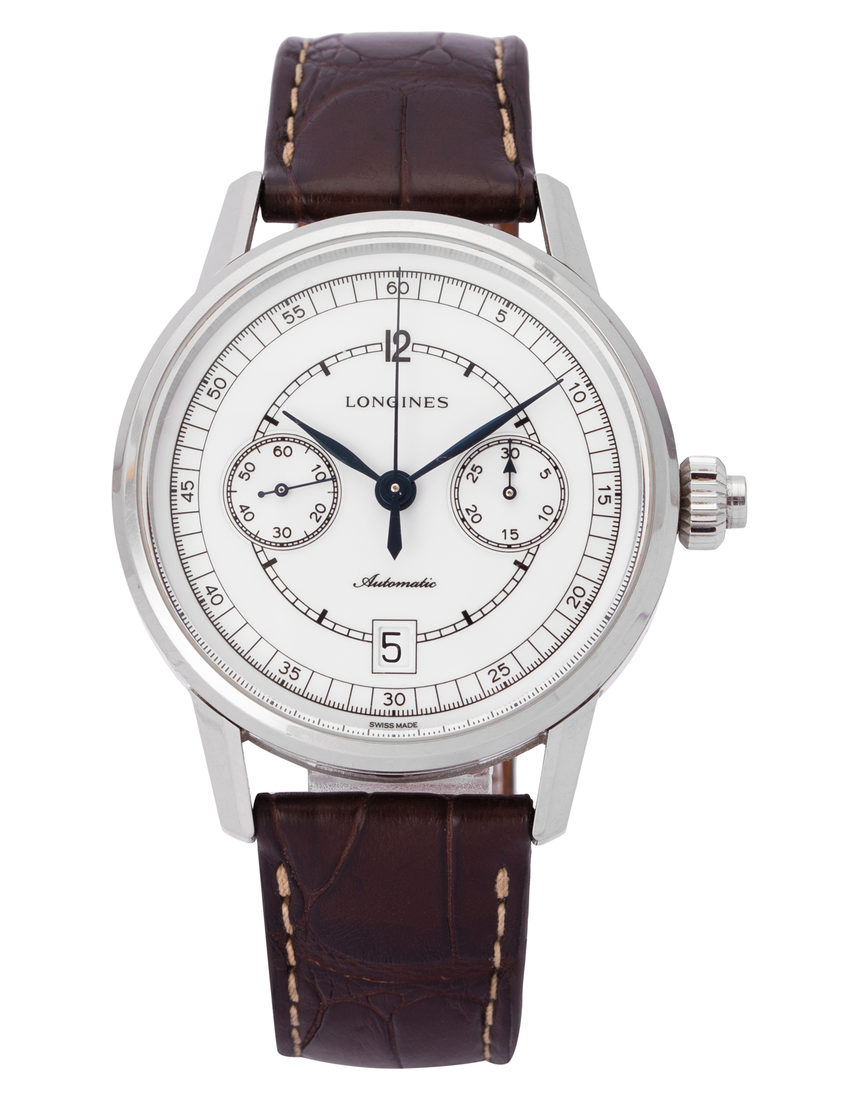 Longines Heritage Column Wheel Single Push-Piece Chronograph L2.800.4.26.2 - 41 mm Leather back