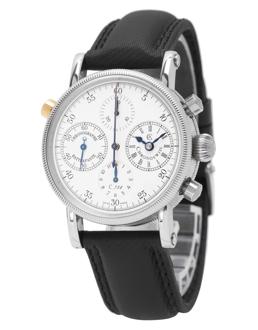 Chronoswiss Chronograph Rattrapante CH7323 - 38 mm Leather side