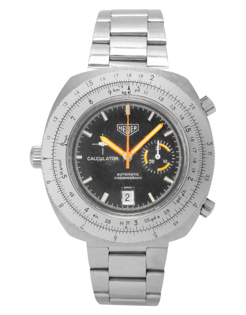 Heuer Calculator 150.633 - 46 mm Steel back