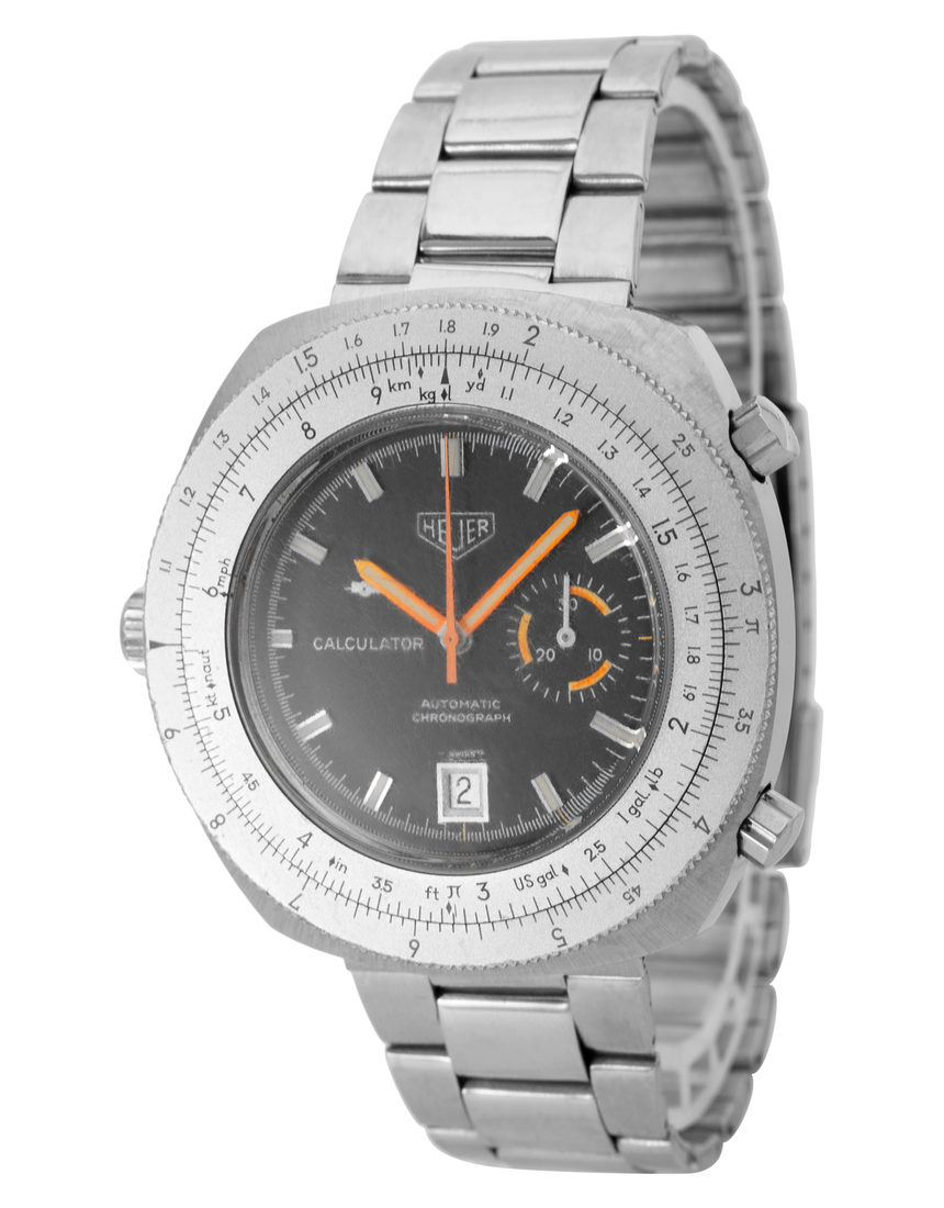 Heuer Calculator 150.633 - 46 mm Steel side