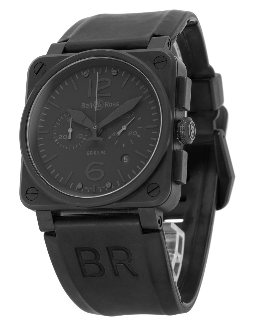 Bell and Ross BR03-94 Chronograph BR0394-PHANTOM - 42 mm Steel side