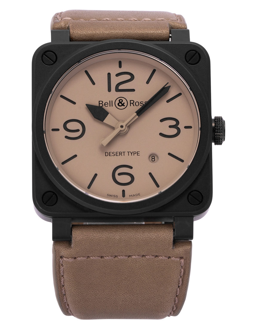 Bell and Ross BR03-92 BR0392-DESERT-CE - 42 mm Leather back