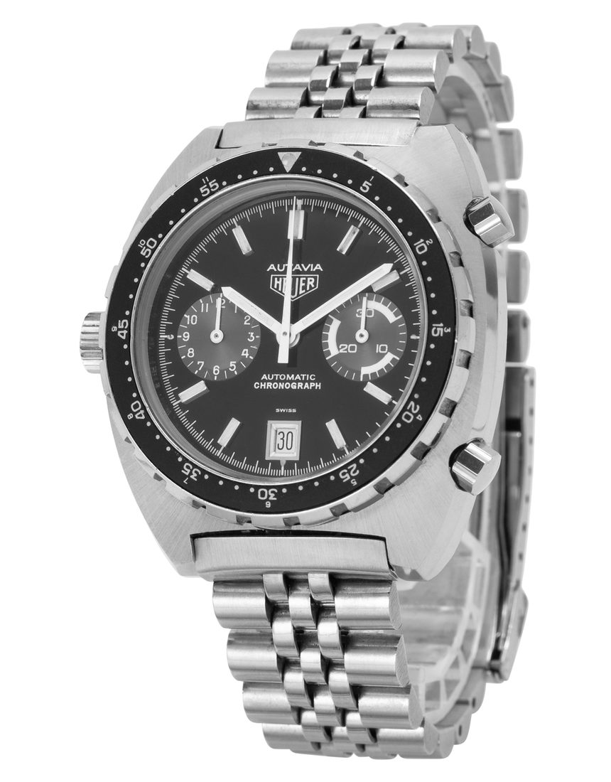 Heuer Autavia 11063V - 42 mm Steel side