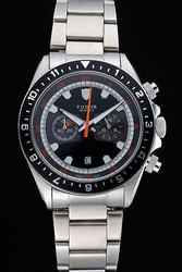 Tudor Heritage Suisse Geneve Black and Grey Dial Steel Bracelet 42mm Watches For Men