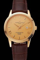 Duplicated VC Patrimony Chronometre Yellow Gold Case&Dial Roman Stick Marker Royal Quartz Men Watch 47022/000J-8654