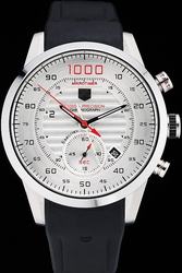 Replica TAG Heuer MikroTimer Flying 1000 Silver Dial Arabic Scale Rubber Strap Watch
