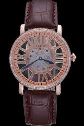 Cartier W1580046  Skeleton Watch KDT142 Gents Rotonde Business Style Cheap Timepiece