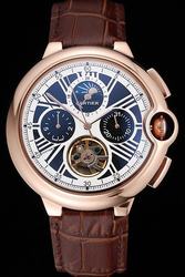 Cartier W6920078 Replica Blue Fake 44mm Flying Tourbillon Chronograph Watch SKDT375 Gents Ballon Bleu