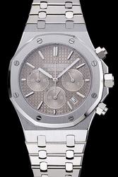 Fake AP Royal Oak Chronograph Grey Tapisserie Dial Octagonal Screwed Bezel Three Sub-dials Date Watch 26331IP.OO.1220IP.01