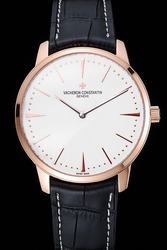 Swiss Vacheron Constantin Patrimony Geneve Rose Gold Case Dots Stick Marker Two Pointers Men Watch 86180/000R-9291