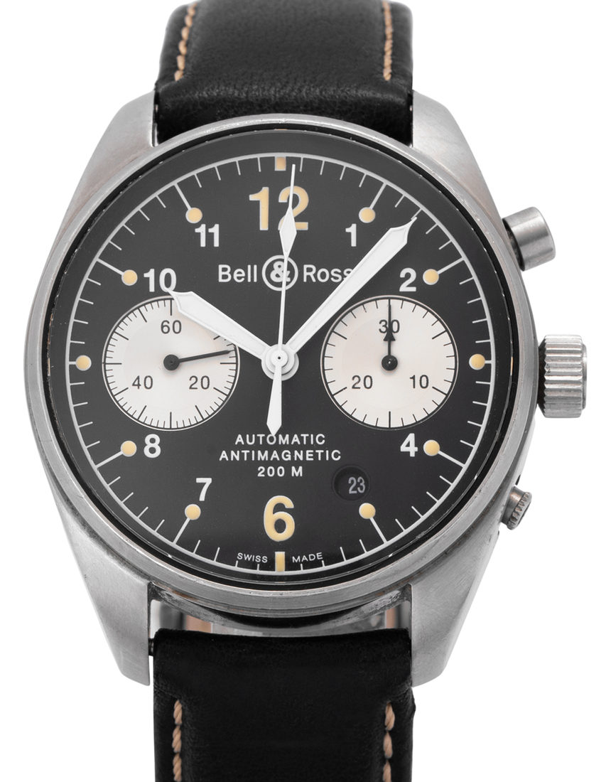 Bell and Ross Vintage 126 Chronograph BR 126 - 39 mm Leather