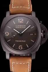 Panerai Luminor Marina Brown Dial & Leather Strap Guy Quality Swiss Date Watch PN147