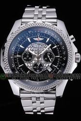 Duplicated Breitling Bentley B05 Unitime Silver Case Black Dial Quartz Men Watch AB0521U4/BD79/990A