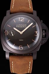 Swiss Panerai Luminor 1950 Dark Brown Dial And Case Brown Leather Strap Replica On Line