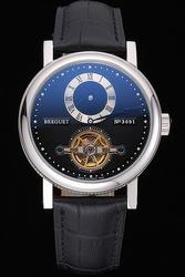 Breguet Tourbillion Classique Complications Blue Dial Black Strap Japanese Automatic Mov. Watch