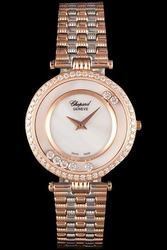 Free Shipping Chopard Happy Diamonds Icons 209411-5001 Two Tone Bracelet Luxury Replica Watch for Women
