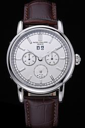 Patek Philippe Grand Complications Silver Case&Dial Stick Track Scale Date Watch, First Copy Watch