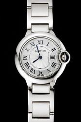 Cartier Ballon Bleu 29mm Silver Bracelet Ref W69010Z4 Casual Watch Copy KDT296 Roman Index