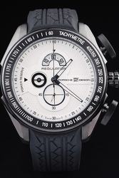 New Porsche Design Regulator Power Reserve Black Case White Dial Mens Sports Watch Replica