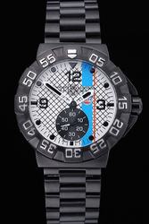 TAG Heuer Formula 1 White Latticed Dial With Blue Stripe Ion-plated Case Watch WAH1013.BA0860