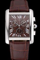 Cartier Low Price chronograph Silver SS 34mm Watch KDT207 Boys Tank Sports Timer