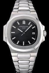 Replica PP Nautilus Cushion-shaped Bezel Black Striated Dial Fluorescent Baton Scale Watch 3700A