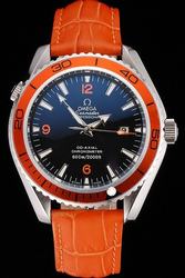 Omega Seamaster 600 Planet Ocean Co-axial Orange Uni-directional Rotating Bezel Luminous Stick Scale With Arabic Numerals Orange Strap Watch 232.32.42.21.01.001