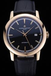 Rep Vacheron Constantin Patrimony Traditionnelle Rose Gold Case Minute Track Inner Rim Slender Hands Auto Watch