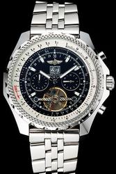 Swiss Breitling Bentley Motors Black Dial Tourbillon Stainless Steel Men Watch