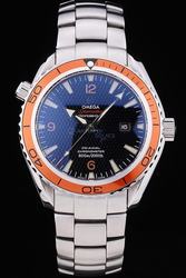 Omega Seamaster Co-Axial Planet Ocean Orange Unidirectional Rotating Bezel Black Dial With Clous de Paris Luminous Hour Scale Limited Watch