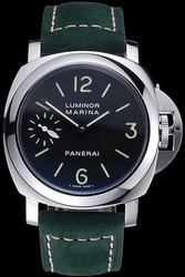 Panerai Luminor Marina Kinetic Automatic Movement Stainless Steel Green Leather Strap Watch