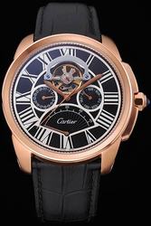 Gents Cartier  W7100025 Rose Gold Hands Calibre Dress Watch KDT276 Tourbillon Window