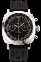 Swiss Panerai Officine Radiomir 1940 Chronograph Oro Bianco PAM00520 Black Dial Watch