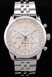Replica Men Breitling Transocean Silver Case Stick Marker Stainless Steel Date Watch