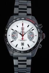 Knockoffs Tag Heuer Grand Carrera White Dial Ion-plated Case H-shaped Bracelet Watch