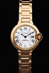 Cartier Gents Ballon Bleu  Date W6920068 Bussiness Watch KDT374 Rose Gold Bracelet Small Size