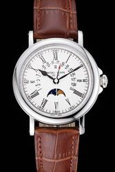 Men's Patek Philippe Perpetual Calendar Glossy Bezel California Marker Retrograde Date Watch 5159G