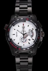 Fake Tag Heuer Grand Carrera White Dial Ion-plated Case&Bracelet Men Watch